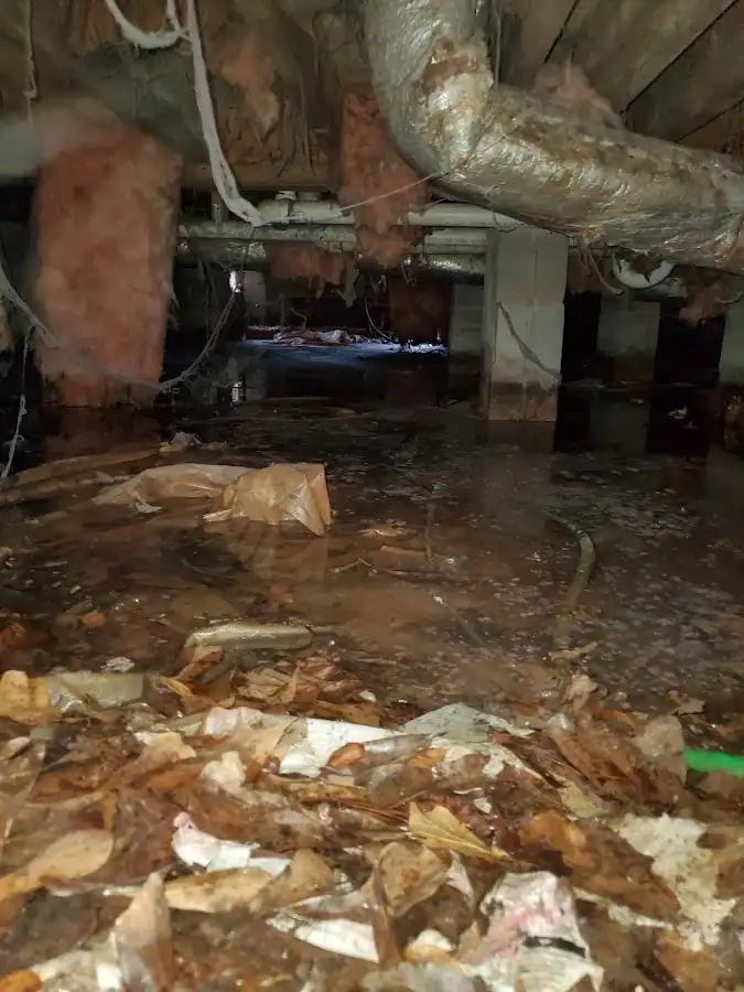 Crawl space flood assessment for Commercial Water Damage Restoration in Hapeville